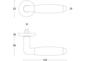 Deurkruk Combinatie op rozet verdekt ø53x10mm PVD messingkleur/zwart