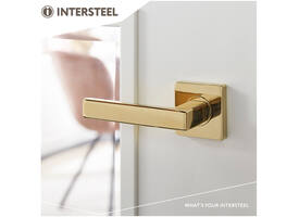 Deurkruk Hera op rozet verdekt 55x55x10mm met nokken PVD messingkleur
