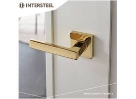 Deurkruk Hera op rozet verdekt 55x55x10mm met nokken PVD messingkleur