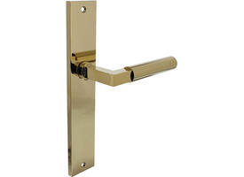 Gatdeel rechts Baustil op schild rechthoekig 245x45mm blind PVD messingkleur