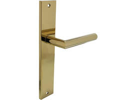 Gatdeel rechts Bastian op schild rechthoekig 245x45mm blind PVD messingkleur