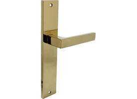 Gatdeel rechts Hera op schild rechthoekig 245x45mm blind PVD messingkleur