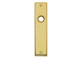 Schilden rechthoekig 181x41x7mm blind messing gelakt