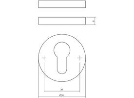 Cilinderrozetten verdekt ø50x8mm messing gelakt