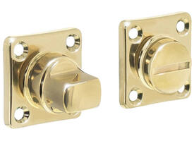 WC-sluiting 38x38x5mm met stift 8x8mm messing gelakt