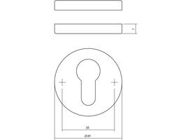 Cilinderrozetten verdekt ø49x7mm messing gelakt