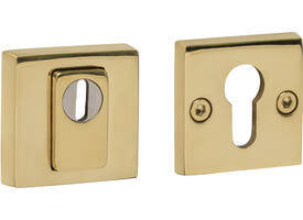 SKG3 veiligheidsrozetten vierkant 54x54x12mm profielcilindergat met kerntrekbeveiliging PVD messingkleur