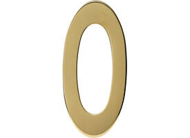 Huisnummer 0 150mm PVD messingkleur