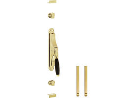 Set pomp-espagnolet Ton 400 inclusief stangenset 2x 1250mm messing gelakt/ebbenhout