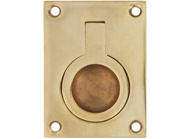 Luikring recht 41x31mm messing gelakt