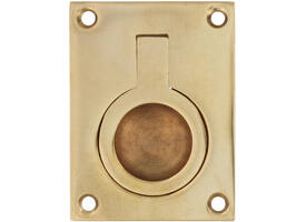 Luikring recht 65x49mm messing gelakt