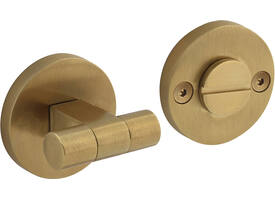 WC-sluiting éénzijdig verdekt ø55x8mm met stift 8x8mm, knop op verdekte rozet PVD messing mat