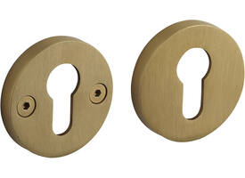 Cilinderrozetten éénzijdig verdekt ø55x8mm met nokken ø8mm PVD messing mat