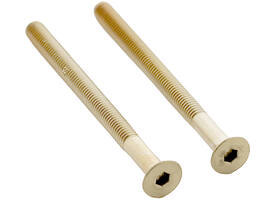 Set van 2 bouten 6-kant M5x65mm rvs PVD messing mat