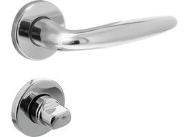 Deurkruk Sigaar op rozet verdekt ø49x7mm en WC-sluiting met stift 8x8mm chroom