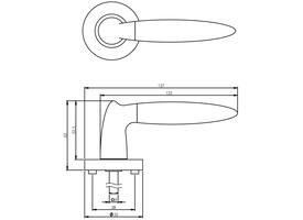 Deurkruk Elen op rozet verdekt ø52x10mm met nokken chroom/nikkel mat
