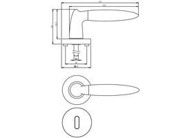 Deurkruk Elen op rozet verdekt ø52x10mm met nokken en sleutelrozetten chroom/nikkel mat