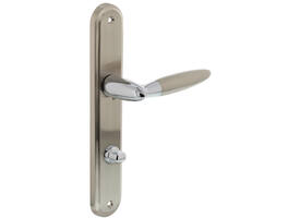 Deurkruk Elen op schild ovaal 242x43mm wc 78/8mm chroom/nikkel mat