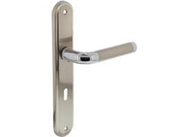 Gatdeel rechts Agatha op schild ovaal 242x43mm sleutelgat 72mm chroom/nikkel mat