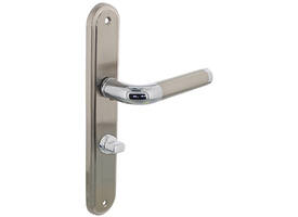 Deurkruk Agatha op schild ovaal 242x43mm wc 63/8mm chroom/nikkel mat