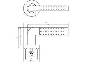 Deurkruk Marion op rozet verdekt ø52x10mm met nokken chroom/nikkel mat