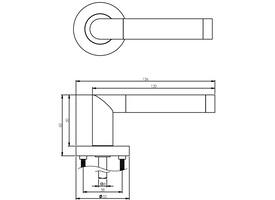 Deurkruk Nicol op rozet verdekt ø52x10mm met nokken chroom/nikkel mat