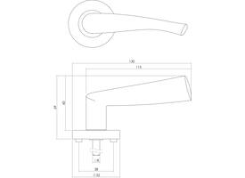 Deurkruk Giussy op rozet verdekt ø52x10mm met nokken en WC-sluiting met stift 6x6mm nikkel mat