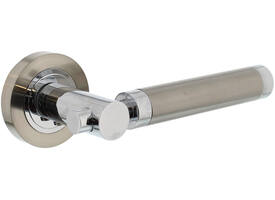 Deurkruk Birgit op rozet verdekt ø52x10mm met nokken chroom/nikkel mat