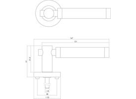 Deurkruk Birgit op rozet verdekt ø52x10mm met nokken en cilinderrozetten chroom/nikkel mat