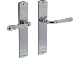 Deurkruk Helena op schild afgerond 235x45mm blind chroom