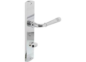 Deurkruk Helena op schild afgerond 235x45mm wc 63/8mm chroom