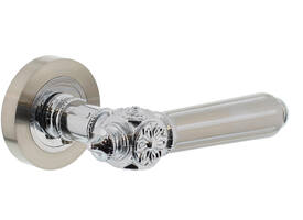 Gatdeel rechts Julietta op rozet verdekt ø52x10mm met nokken chroom/nikkel mat