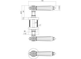 Deurkruk Julietta op rozet verdekt ø52x10mm met nokken chroom/nikkel mat