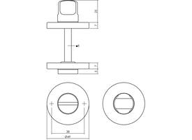 WC-sluiting verdekt ø49x7mm met stift 8x8mm chroom