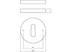 Sleutelrozetten verdekt ø49x7mm chroom