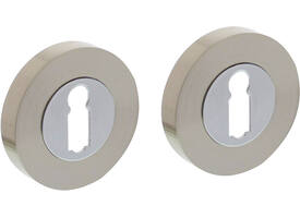 Sleutelrozetten verdekt ø52x10mm met nokken chroom/nikkel mat