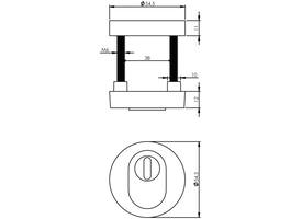 SKG3 veiligheidsrozetten rond verdekt ø55x12mm profielcilindergat met kerntrekbeveiliging chroom