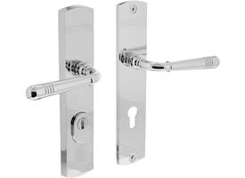 Achterdeurbeslag Helena 239x50mm kruk/kruk profielcilindergat 72mm met kerntrekbeveiliging chroom