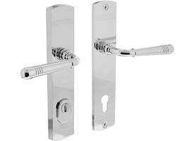 Achterdeurbeslag Helena 239x50mm kruk/kruk profielcilindergat 92mm met kerntrekbeveiliging chroom