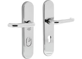 SKG3 veiligheidsbeslag ovaal verdekt 252x54mm kruk/kruk Rond profielcilindergat 72mm met kerntrekbeveiliging chroom