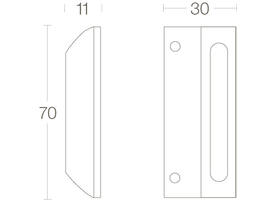 Sluitplaat + kom 70x30mm chroom
