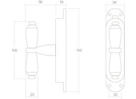 Espagnolet kruiskruk chroom/zwart