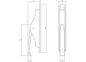 Set pomp-espagnolet inclusief stangenset 2x 1250mm verchroomd