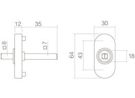 Basisplaat ovaal tbv raamkruk hals ø18mm chroom