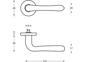 Deurkruk Saturnus op rozet verdekt ø49x7mm chroom mat