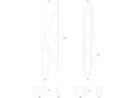Pomp-espagnolet Ton 400 chroom mat/ebbenhout