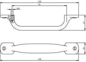 Meubelgreep kort 96/138mm chroom mat