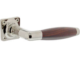 Deurkruk Ton basic met rozet 38x38x6mm nikkel/palissander