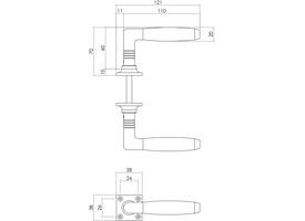 Deurkruk Ton basic met rozet 38x38x6mm nikkel/zwart