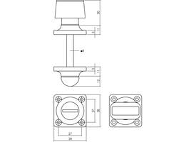 WC-sluiting basic 38x38x5mm met stift 8x8mm nikkel
